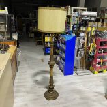 Lampada Piantana Antica Legno Dorato