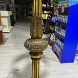 Lampada Piantana Antica Legno Dorato