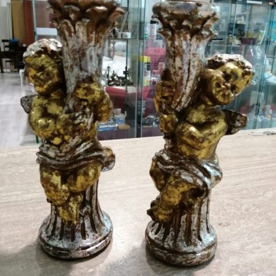 Coppia angioletti portacandele