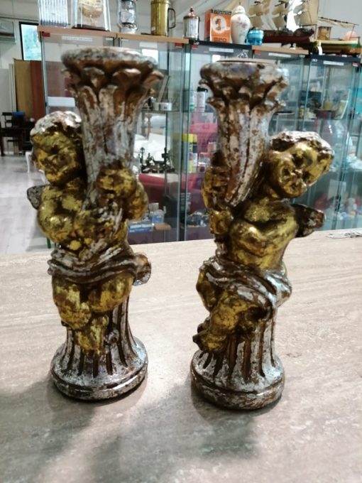 Coppia angioletti portacandele