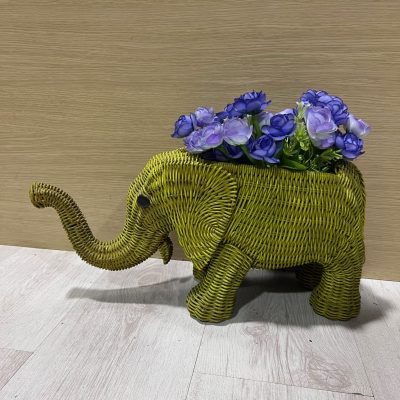 Elefante Vimini Portavaso Elefante Vimini Portavaso