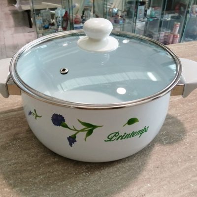 Pentola coperchio smaltata