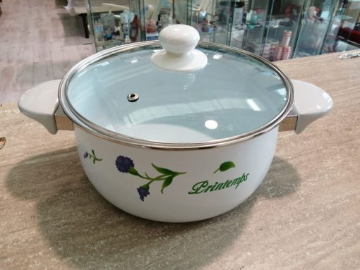 Pentola coperchio smaltata