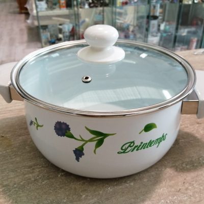 Pentola coperchio smaltata