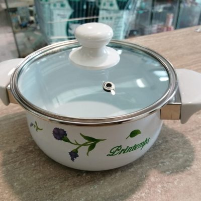 Pentola coperchio smaltata