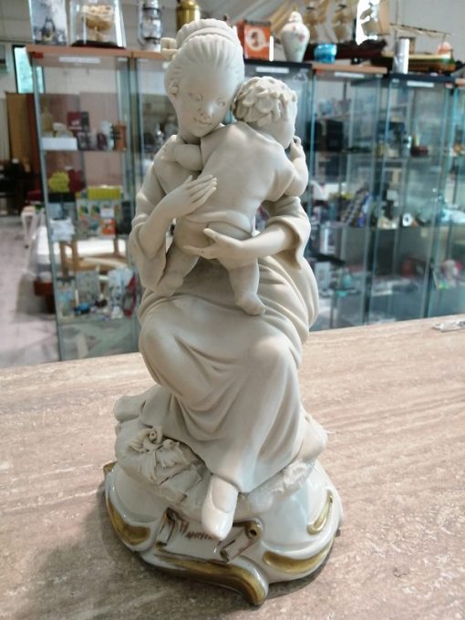 Statuetta Capodimonte Donna Bambino Nannina Da Colorare