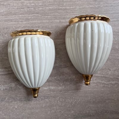 Coppia Vasi Muro Ceramica Vintage