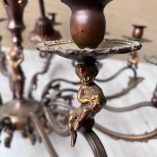 Lampadario Vintage Bronzo Putti