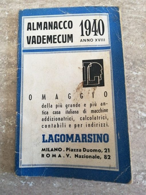 Almanacco Vademecum 1940 Lagomarsino