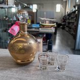 Bottiglia Vetro Dorato + 3 Bicchierini
