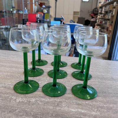 9 Calici Luminarc Francia Stelo Verde G