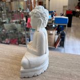 Statua Buddha Legno Bianco 30 cm
