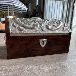 Coppia Cofanetti Legno Lamina Argentata
