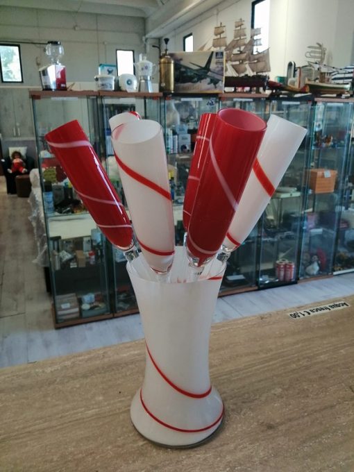 6 bicchieri champagne con secchiello