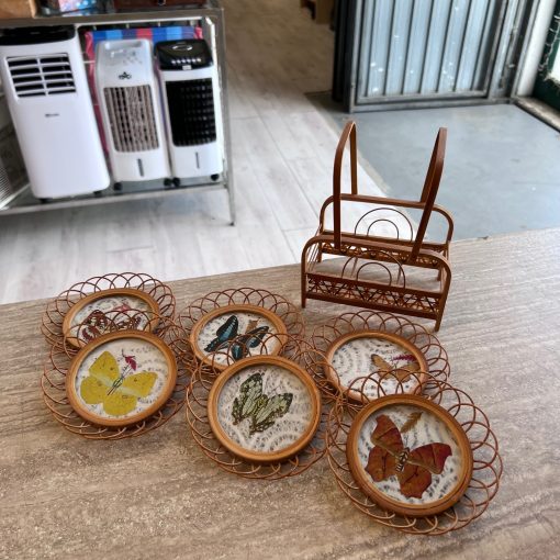 6 Sottobicchieri Vintage Legno
