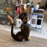 Statuetta Gatto Legno