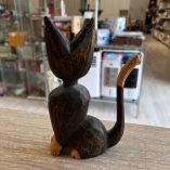 Statuetta Gatto Legno