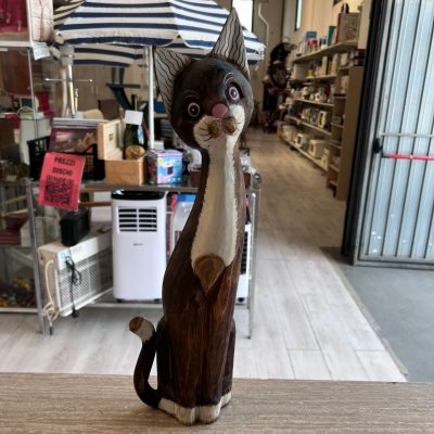 Statua Gatto Legno 50 cm
