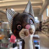 Statua Gatto Legno 50 cm