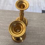 Coppia Candelabri Alluminio Dorato