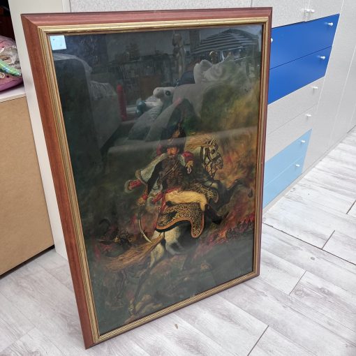 Quadro Dipinto Su Legno Ufficiale A Cavallo