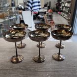 6 Calici Ottone Placcati Argento