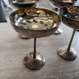 6 Calici Ottone Placcati Argento