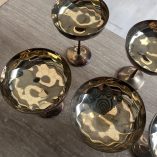 6 Calici Ottone Placcati Argento