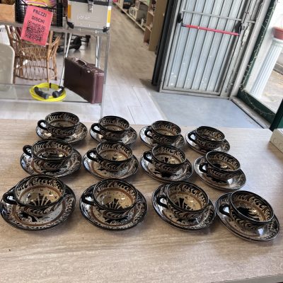Servizio 12 Tazze Ceramica Molaroni Pesaro Servizio 12 Tazze Ceramica Molaroni Pesaro