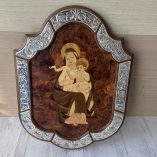 Quadro Madonna Bambino Legno Argento